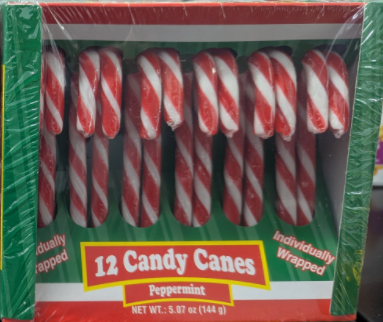 Candy Cane 12-Count Pack Peppermint (Red & White)